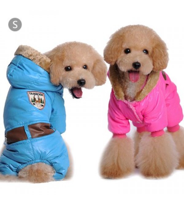 1 Piece of Winter Warm Pet Dog Coat Four Leg Dress Buttons Closure Size S