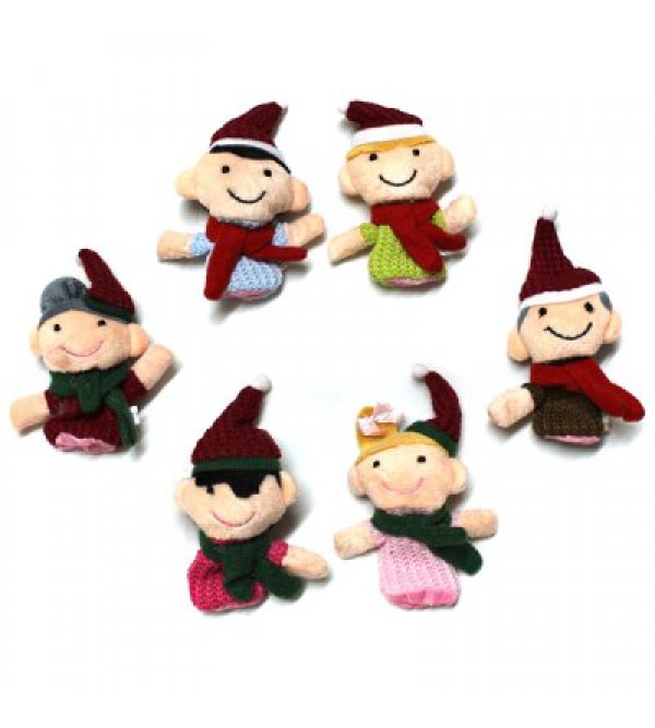 6pcs Happy Family Finger Puppets Story Cute Cloth Doll Baby Educational Toy
