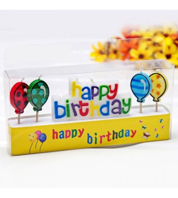 4Pcs Colorful Ballon Cartoon Birthday Candle