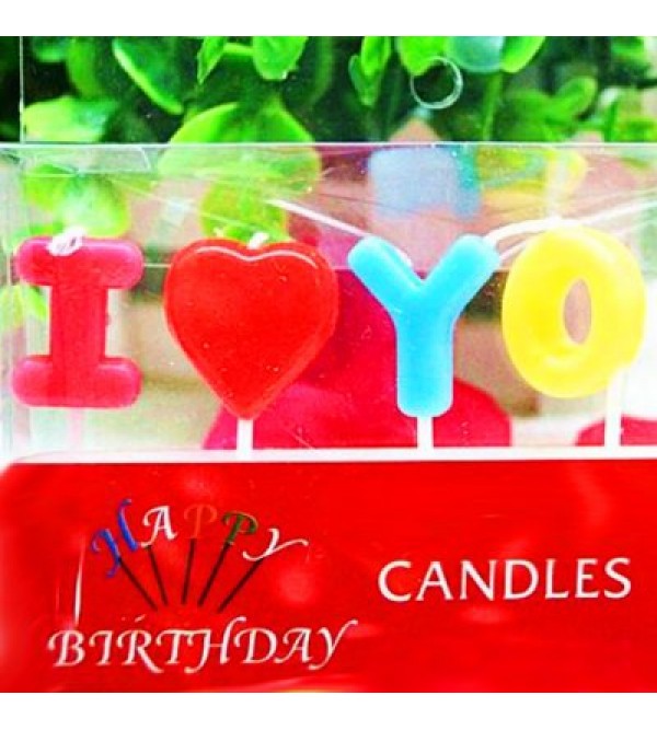 I Love You Style Cartoon Birthday Candle Set