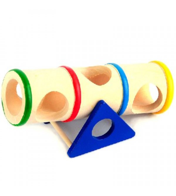 Wooden Rainbow Seesaw Cage Cask Hide Toys