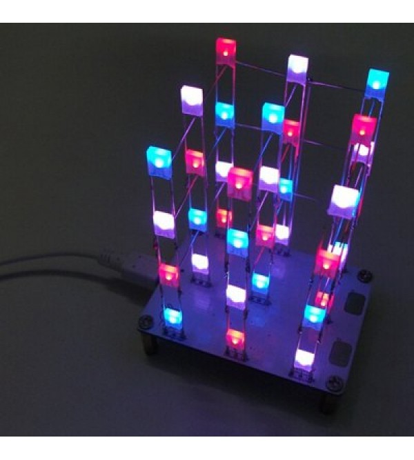 3 x 3 x 4 Color LED Light Cube Kit