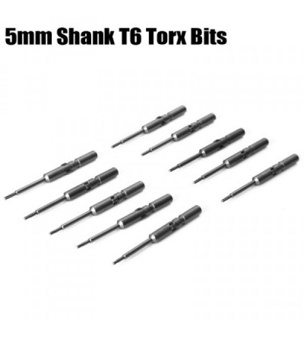 10PCS ABC 5mm Shank T6 Torx Electric Screwdriver Bits Kit