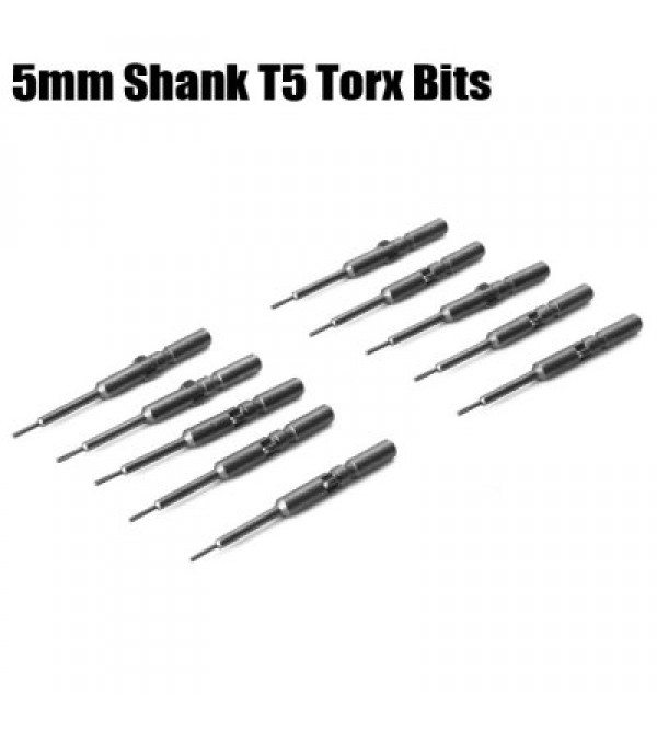 10PCS ABC 5mm Shank T5 Torx Electric Screwdriver Bits Kit