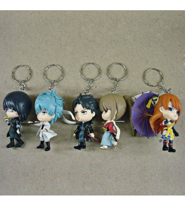 6 - 8cm Height 5 / Set GINTAMA Style Key Ring Gift for Kids
