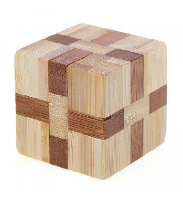 3D Interlocking Cube Wooden Burr Puzzle