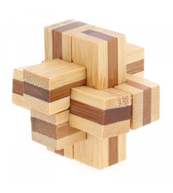 3D Interlocking 6-pieces Cross Wooden Burr Puzzle