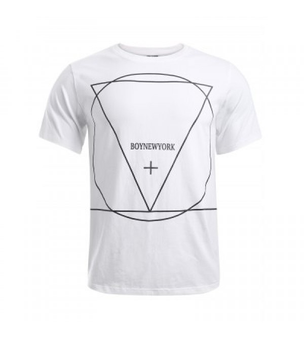 Geometric Pattern Solid Color T-Shirt