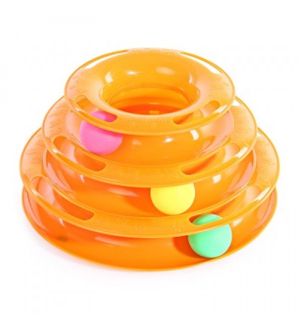 Cat Three Layers Turntable Scroll Ball Toy