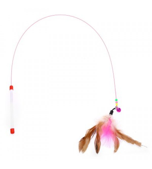 Pet Cat Feather Bell Teaser Wand Toy