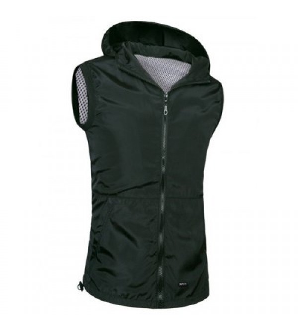 Brief Style Zipper Flying Hooded Casual Vest For Men