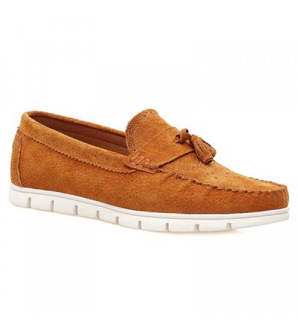 Simple Suede and Tassels Design Casual Shoes For Men