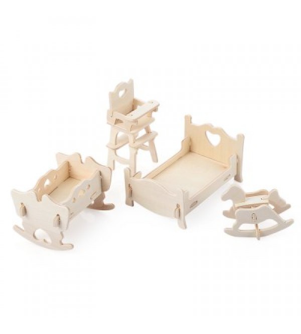  G - P010 Wooden DIY 3D Bedroom Construction Kit