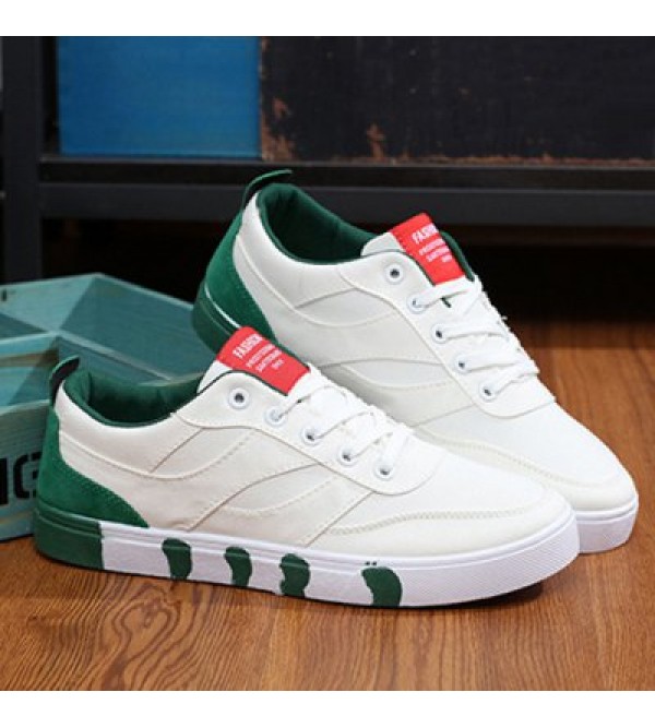 Stylish Splicing and Lace-Up Design Canvas Shoes For Men