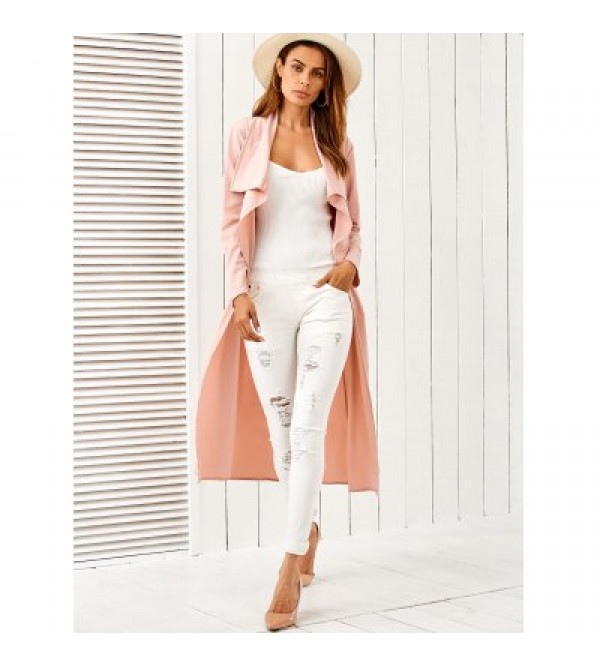 Draped Belted Duster Coat