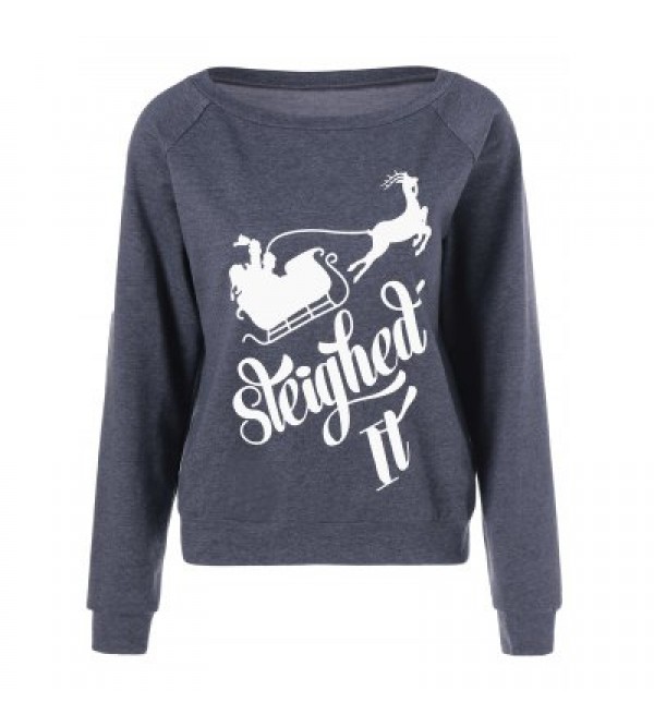 Sleigh Print Christmas Sweatshirt