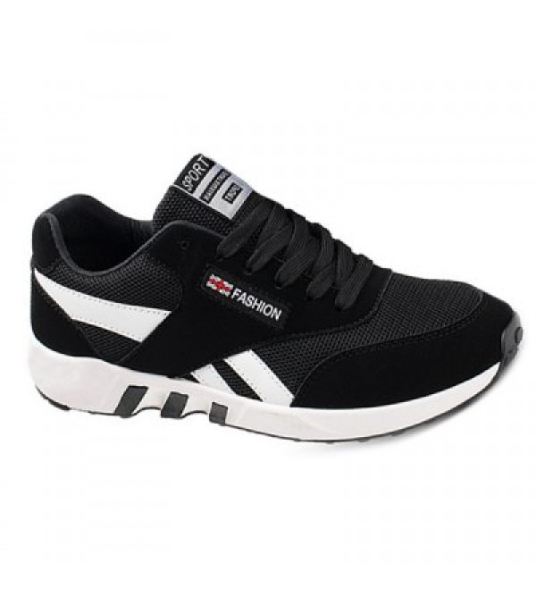 Breathable Lace-Up Color Block Athletic Shoes