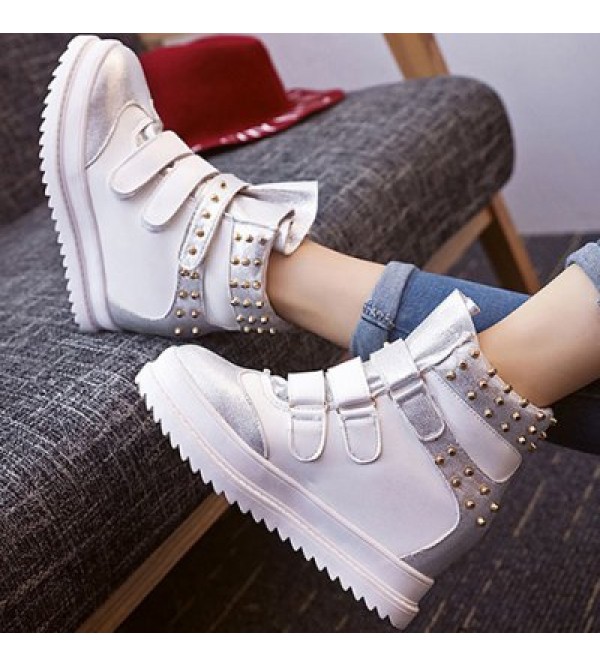 Hook and Loop Rivet Ankle Boots