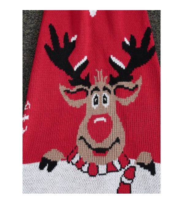Warmth Christmas Elk Pattern Knitted Mermaid Tail Blanket