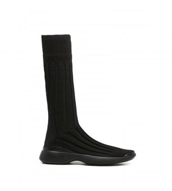 Mid-Calf Platform Knitted Boots