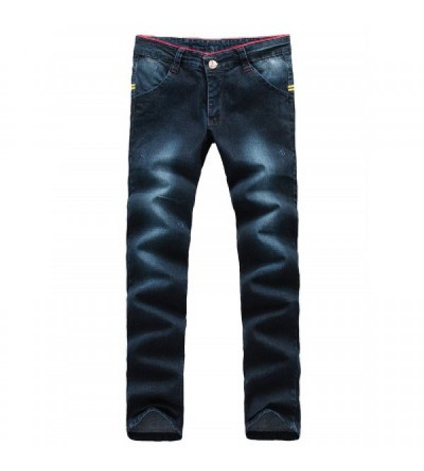 Arrow Pattern Patch Zip Fly Jeans