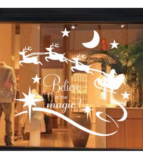Christmas Believe Magic Removable Glass Window Wall Stickers