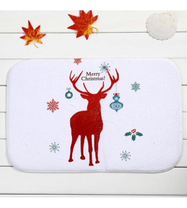 Christmas Deer Antislip Water Absorb Bathroom Doormat Carpeting