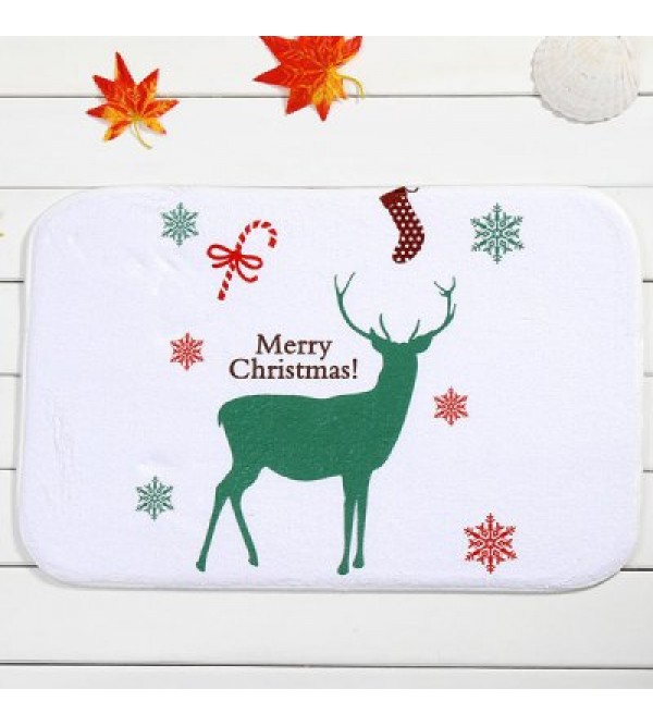 Merry Christmas Deer Antiskid Soft Absorbent Doormat Carpet