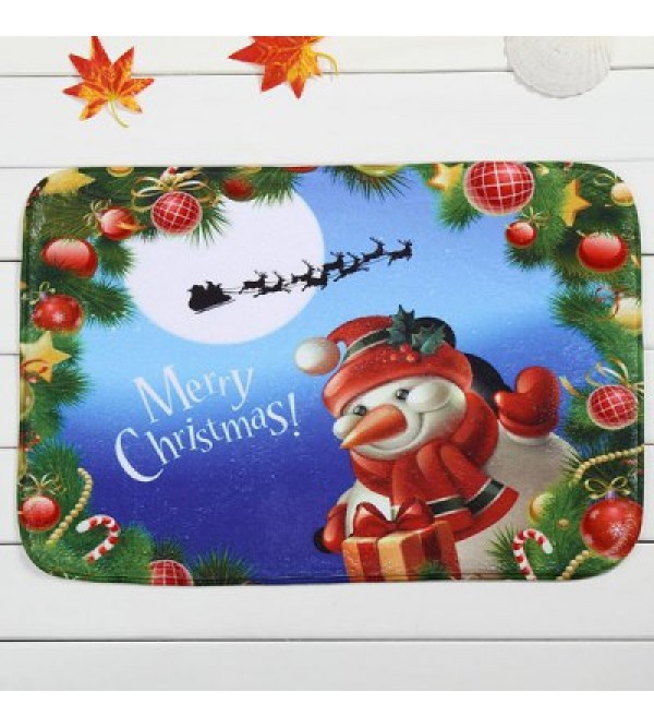 Merry Christmas Snowman Antiskid Soft Absorbent Doormat Carpet