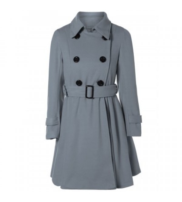 Belted Double Breasted Woolen Coat