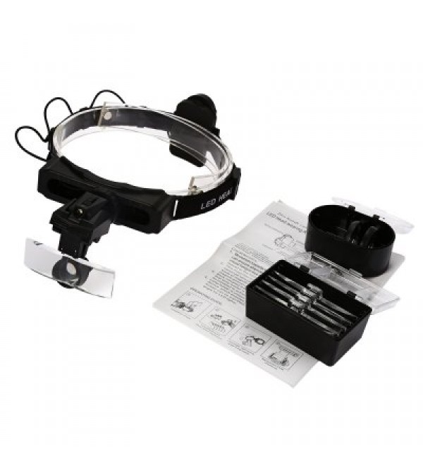 Headband LED Light Magnifying Glass for Reading / Repairing