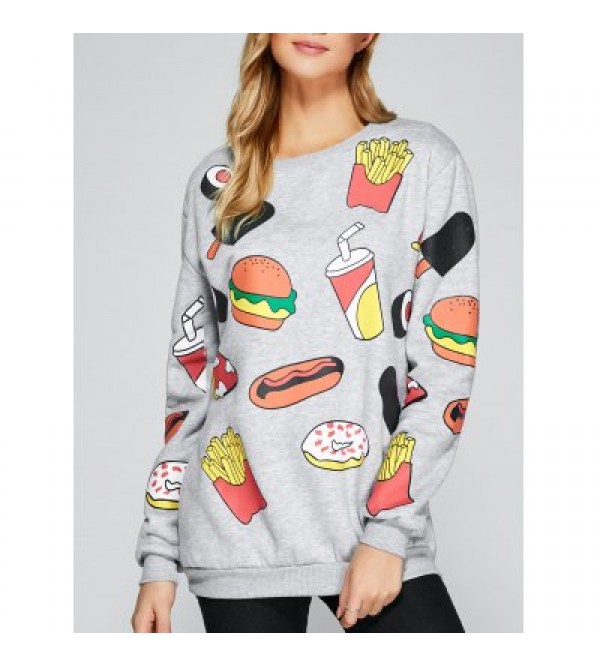 All Over Food Printed Funny Sweatshirt