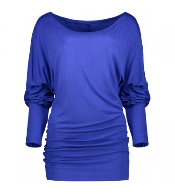 Candy Color Ruched Long Sleeve Tee