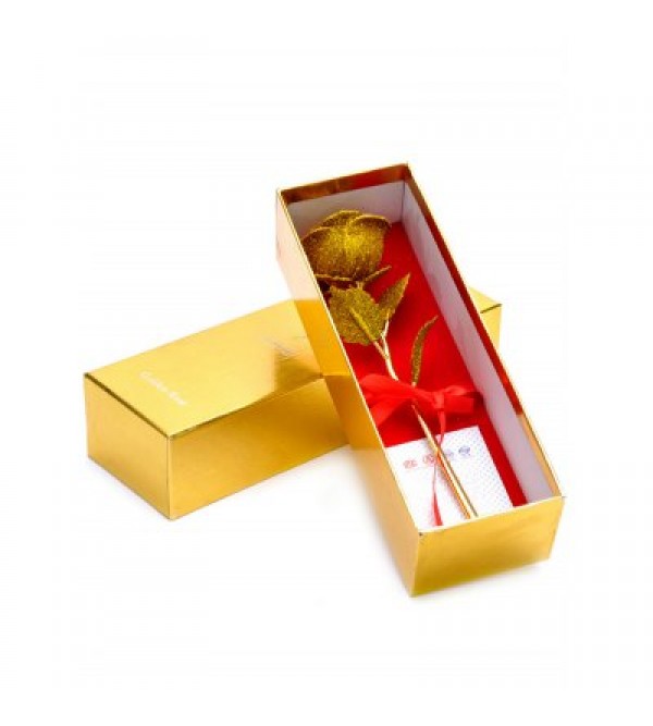 Wedding Decor Gold Plated Rose Flower with Gift Box