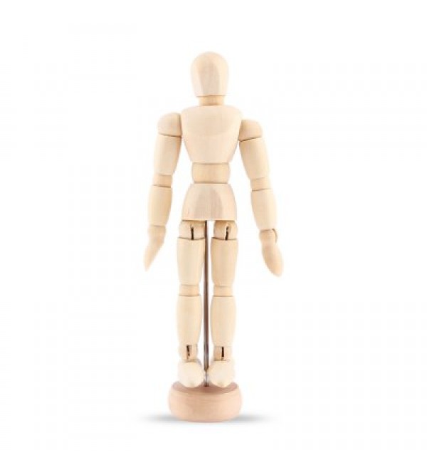  4.53 inch Joint Movable Carved Mannequin Puppet with Base
