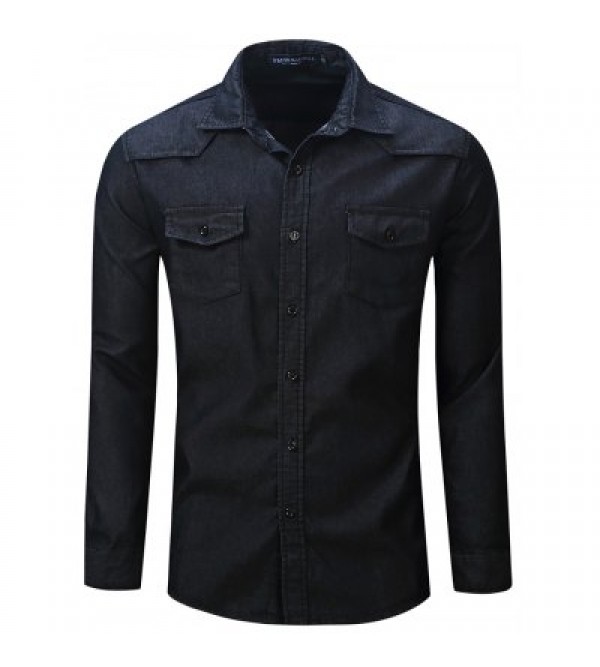  FM094 Male Casual Jeans Long Sleeve Shirt